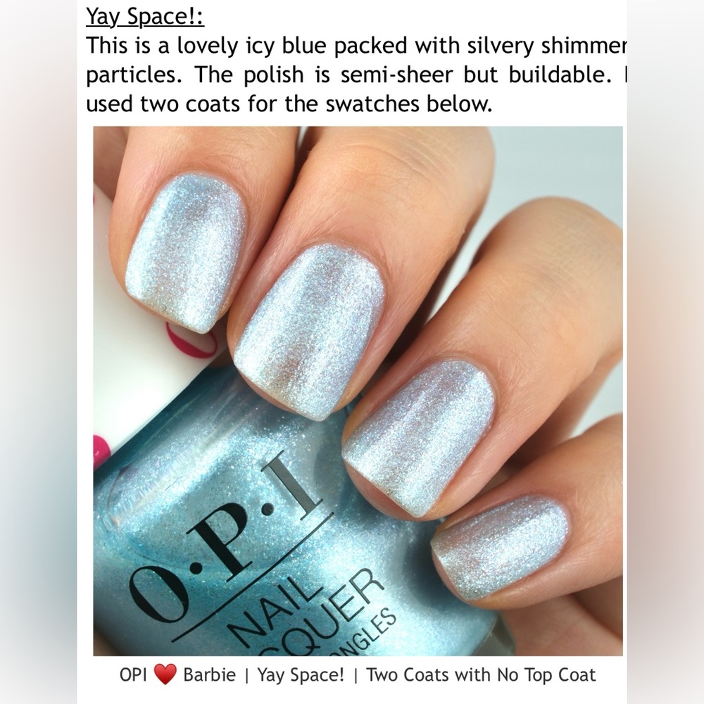 NEW OPI X Barbie Yay Space! Shimmering Blue
